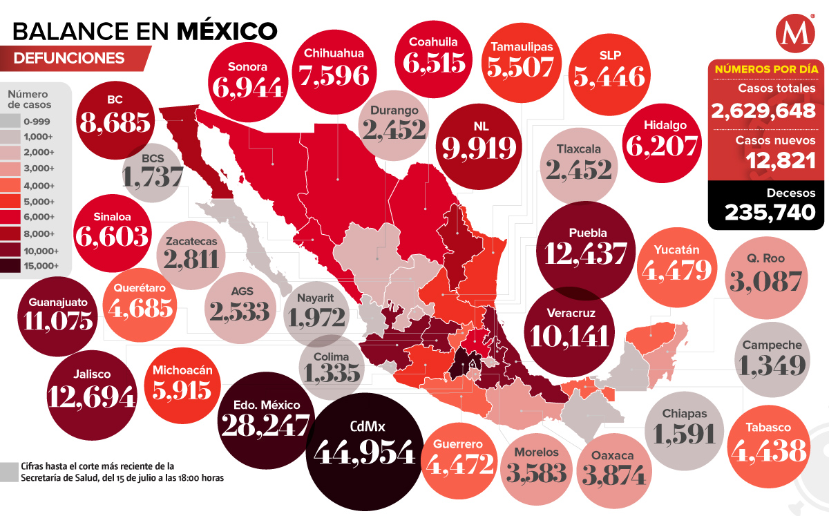 Mapa del coronavirus en México: Baja California, estado con mayor letalidad