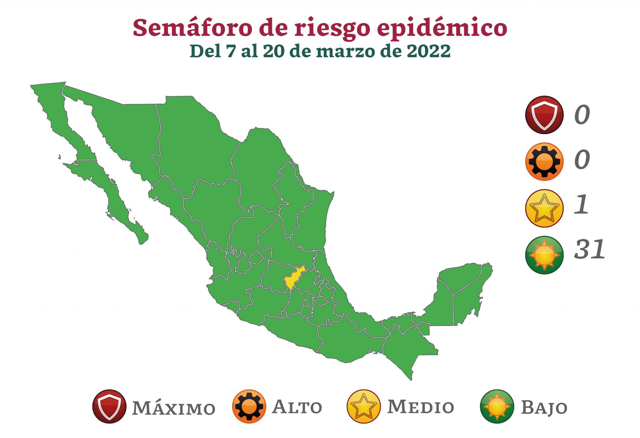 Mapa de covid-19 en México: Chiapas, estado con menos casos activos